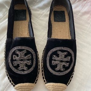 Tory Burch Velvet Slip ons